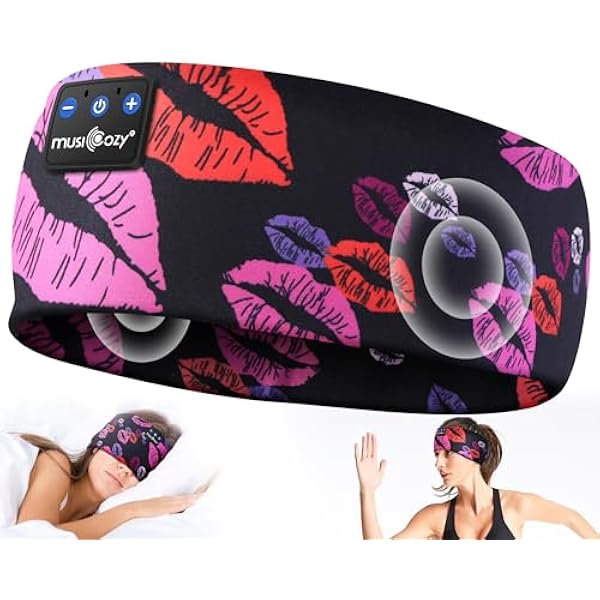 MUSICOZY Sleep Headphones Bluetooth 5.4 Headband, Wireless Earphones Music Sleep Earbuds Sleeping Eye Mask with HD Stereo Speakers for Workout Running Travel Yoga, Ideal Gifts for Women Men