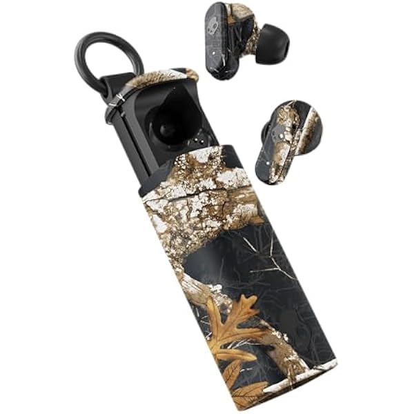 Skullcandy Dime Evo Wireless Earbuds, Bluetooth Headphones, Noise Isolating Fit, Up to 36 Hours Battery, Microphone for iPhone Android, Easy Carry with Clip-Anywhere Case - Realtree Edge Colors Black