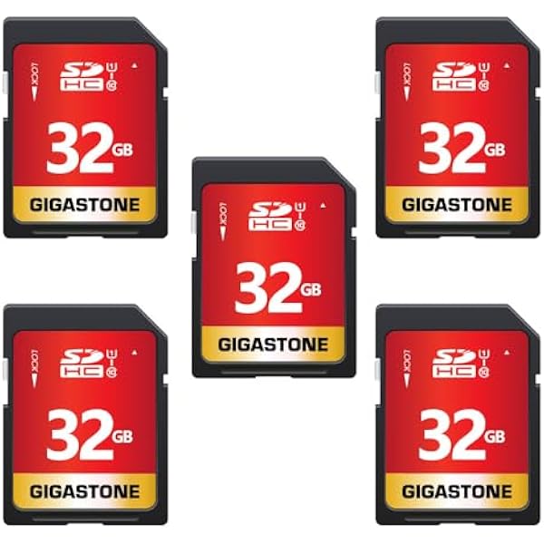 GIGASTONE 32GB SD Card 5-Pack UHS-I U1 Class 10 SDHC Memory Card High-Speed Full HD Video Compatible with Canon Digital Camera, SPYPOINT TACTACAM WOSPORTS Trail Camera, with 5 Mini Cases