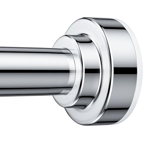 TEECK Shower Curtain Rod, 32-80 inch Adjustable Spring Tension Curtain Rod, Never Rust Anti-Slip Shower Curtain Rod for Bathroom, No Drilling, Never Collapse, Easy to Use, Silver