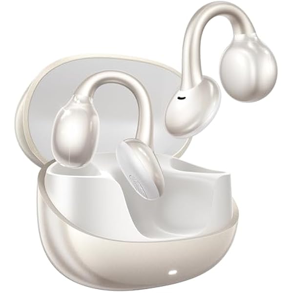 JOYROOM OE3 Open Ear Earbuds, Wireless Clip On Earbuds Headphones, Auto L-R Recognition, Omni Tap Control, Immersive Sound, Ultra-Light 4.9g Fit, Comfortable for Workouts and Daily Use, (Silver White)