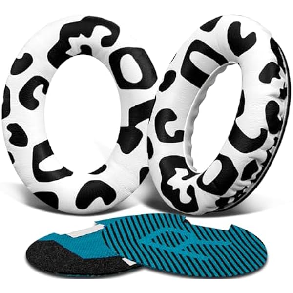SoloWIT Protein Leather Earpads Cushions for Bose Headphones, Replacement Ear Pads for Bose QuietComfort 15 QC15 QC25 QC2 QC35/Ae2 Ae2i Ae2w/SoundTrue & SoundLink Around-Ear Series - Snow Leopard