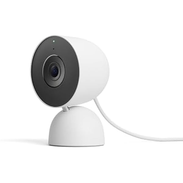 Google Nest Cam Indoor (Wired, 3rd Gen) - Security Camera with 2K Video and Gemini, Night Vision, 2-Way Audio, Works with Google Home - 2025 Model - Snow