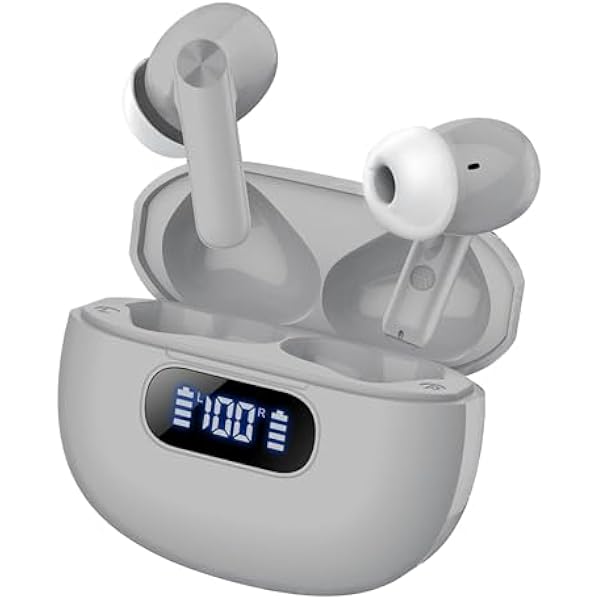 Wireless Earbuds, Bluetooth 5.3 Headphones LED Power Display, 2025 New Wireless Earphones, 4 ENC Noise Cancelling Mic, HiFi Stereo, 48H Playtime Mini Case IP7 Waterproof for iOS Android