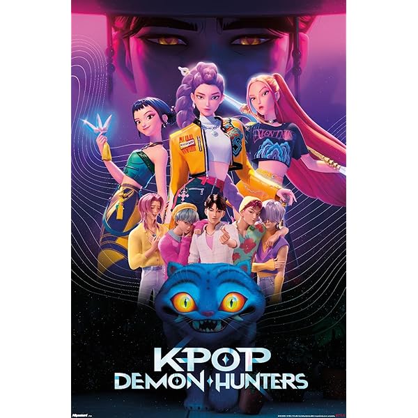 Netflix KPop Demon Hunters (2025) - Group Wall Poster, 34L" x 22.4W", Unframed Version