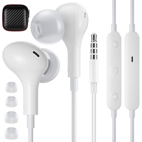 APETOO Wired Earbuds in-Ear Headphones for Laptop/PC, Noise Isolation Small Earphones Corded 3.5mm Jack Plug-in Ear Buds Mic Volume Control for iPhone/Samsung/Android/Gaming Console/Kid/School