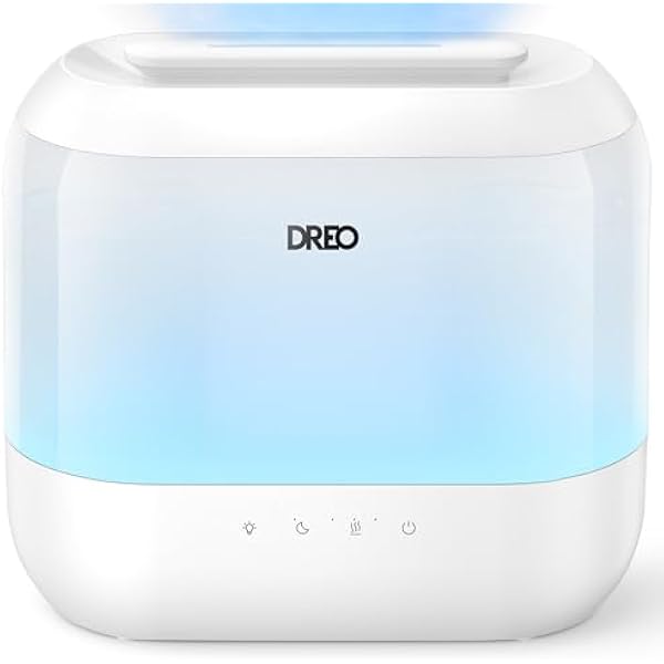 Dreo Humidifiers for Bedroom, 4L Top Fill for Large Room, 36H Runtime, 28 dB Quiet Supersized Cool Mist Air Humidifier for Baby Nursery, Plants, Indoor, Night Light, Easy to Clean & Fill