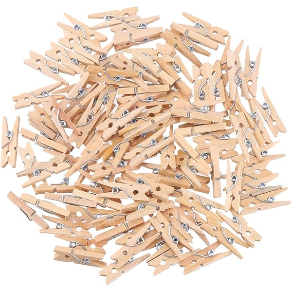 DECORA Sturdy 1 Inch Mini Wooden Craft Clothespins 100pcs