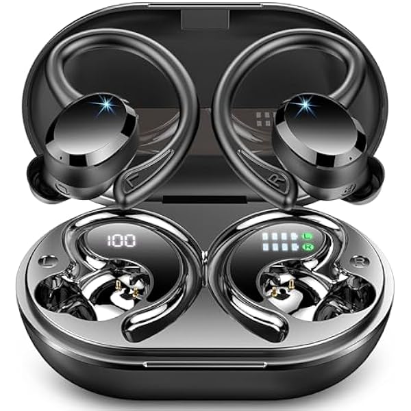 Wireless Earbud Bluetooth, Bluetooth Headphones LED Display IPX7 Waterproof in-Ear