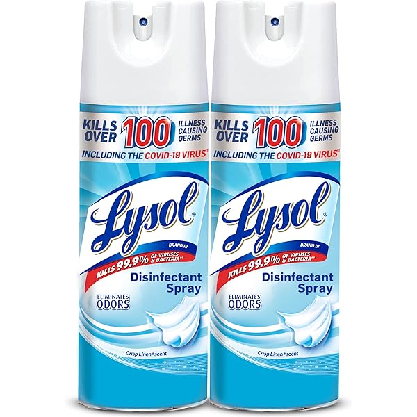 Lysol Disinfectant Spray, Sanitizing and Antibacterial Spray, For Disinfecting and Deodorizing, Crisp Linen, 12.5 Fl Oz (Pack of 2)