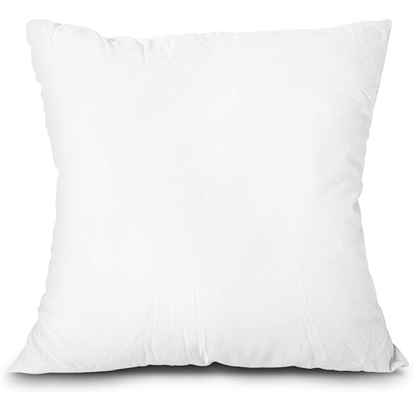 EDOW Throw Pillow Insert, Lightweight Soft Polyester Down Alternative Decorative Pillow, Sham Stuffer, Machine Washable. (White, 18x18)