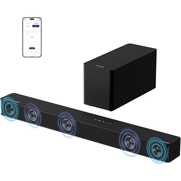 ULTIMEA 5.1CH Surround Sound Bar with Subwoofer, Dolby Atmos, VoiceMX, BassMX, APP, 300W Soundbar for Smart TV, Home Theater Surround Sound System for TV, BT 5.4, Poseidon M60 (2025 Model)