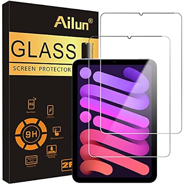 Ailun Screen Protector for iPad Mini 7 A17 Pro 7th Gen 2024 & Mini 6th Gen 2021 Release, 8.3 Inch,Tempered Glass 2.5D Edge,iPad Mini 7 & 6,Case Friendly,2 Pack