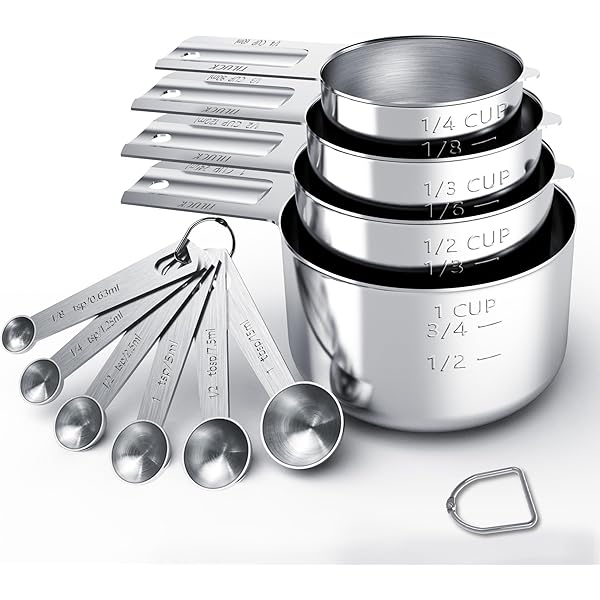 TILUCK Stainless Steel Measuring Cups & Spoons Set, Cups and Spoons,Kitchen Gadgets for Cooking & Baking (10)