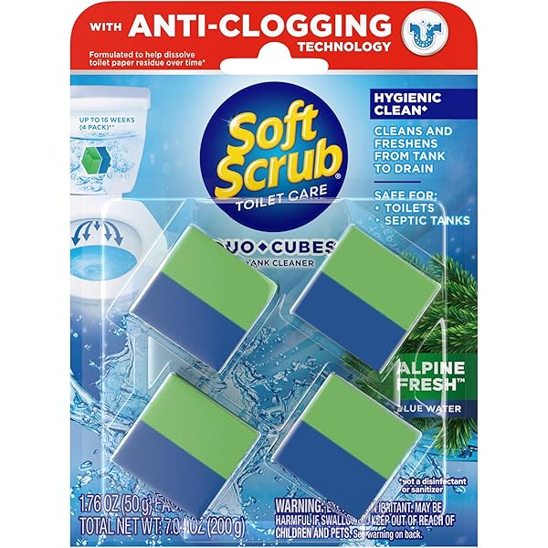 Soft Scrub in-Tank Toilet Cleaner Duo-Cubes, Alpine Fresh, 4Count