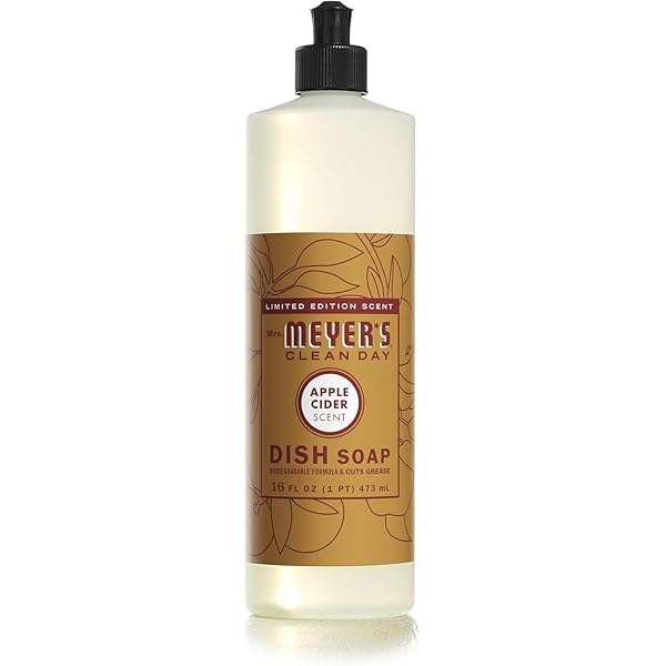 MRS. MEYER'S CLEAN DAY Liquid Dish Soap, Biodegradable Formula, Limited Edition Apple Cider, 16 fl. oz
