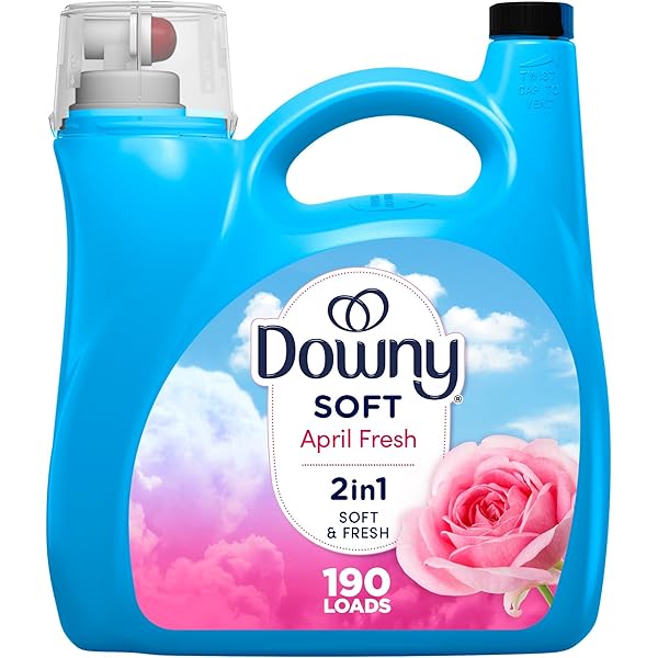 Downy Soft, 2 in 1 Soft and Fresh Liquid Fabric Softener, April Fresh, 140 fl oz, 190 Loads, Fabric Conditioner Liquid provides softness and freshness for fabrics