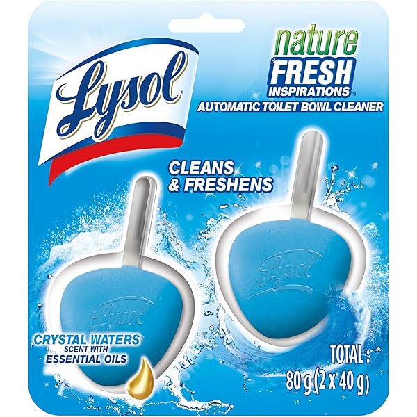 Lysol Automatic In-The-Bowl Toilet Cleaner, Cleans and Freshens Toilet Bowl, Atlantic Fresh Scent, 2 Count (Pack of 1)