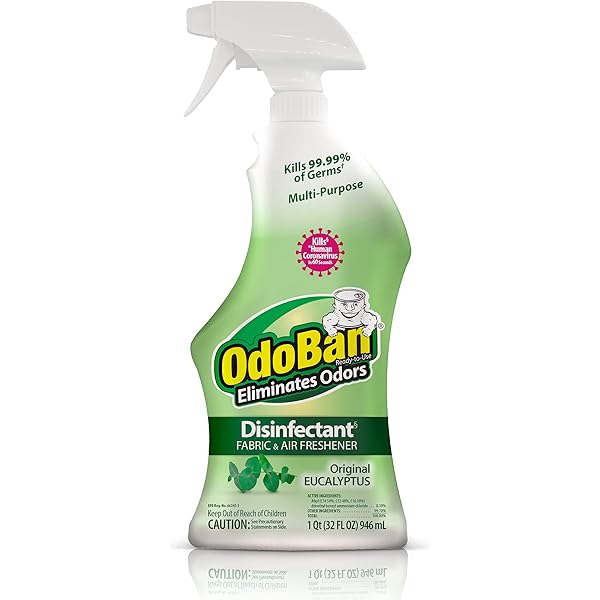 OdoBan Ready-to-Use Disinfectant and Odor Eliminator, 32 Ounce Spray Bottle, Original Eucalyptus Scent