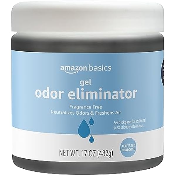 Amazon Basics Gel Odor Eliminator, Activated Charcoal, Fragrance Free, 17 Oz, Pack of 1