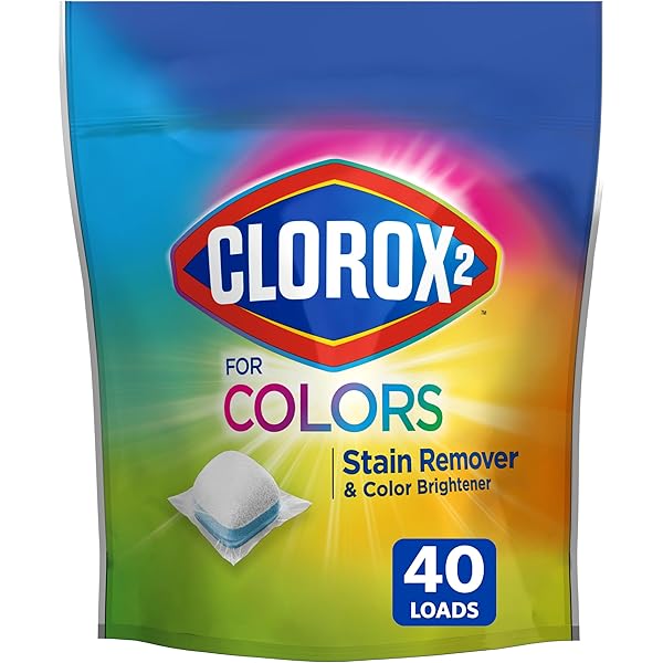 CLOROX 2 for Colors - Stain Remover and Color Brightener Packs, 40 Count (Packaging May Vary)