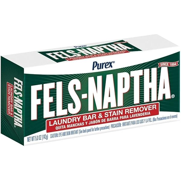 Fels Naptha Laundry Soap Bar & Stain Remover - Pack of 2, 5.0 Oz per bar
