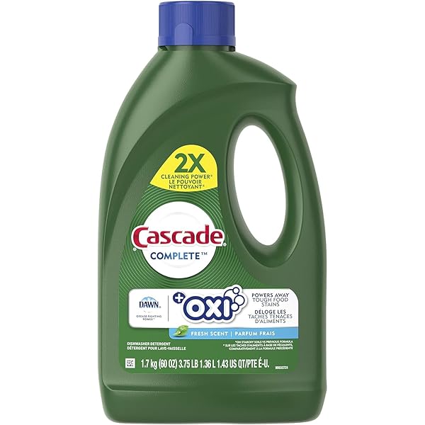 Cascade Complete +Oxi Gel Dishwashing Detergent, Fresh Scent, 60 fl oz