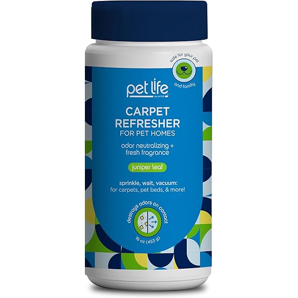 Pet Life Unlimited Carpet Refresher & Deodorizer Powder - Pet Safe, Plant Based Juniper Leaf Scent, Made in USA - 16oz (Pack of 1)