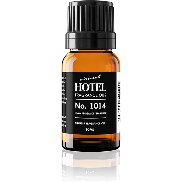 AirScent Hotel Diffuser Oil No. 1014 Inspired by The Iconic 5-Star Hotel Coastal Blend - Lemon Bergamot Sea Breeze - 10 mL .34 fl oz - Fragrance Oil for Ultrasonic and Waterless Diffusers and Crafting