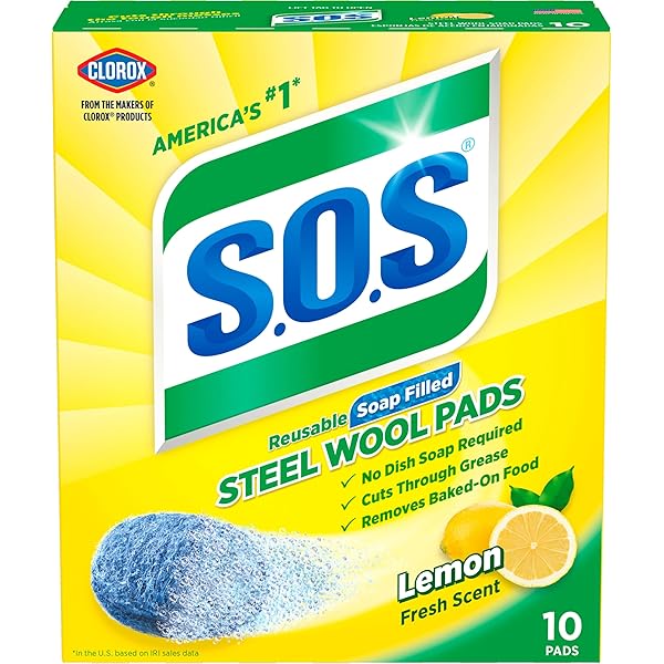 S.O.S Steel Wool Soap Pads, Lemon Fresh, 10 Count