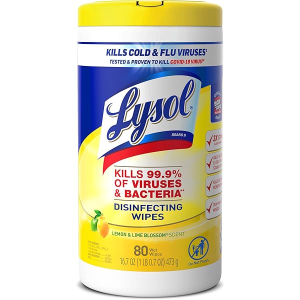 Lysol Disinfecting Wipes Bundle, Home Apartment Dorm Room Essentials and Cleaning Supplies, All Purpose Cleaner, Multi-surface Cleaning Wipes, Lemon and Lime Sanitizing Wipes Bundle, 80 Count