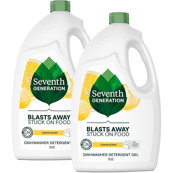 Seventh Generation Dishwasher Detergent Gel Lemon Scent 2 pack for sparkling dishes dishwasher soap 70 oz
