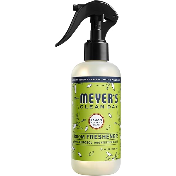 MRS. MEYER'S CLEAN DAY Lemon Verbena Air Freshener Spray for Bathrooms, Aromatherapeutic Homekeeping with Essential Oils, Non-Aerosol, Garden-Inspired Scent, 8 fl oz (Pack of 1)