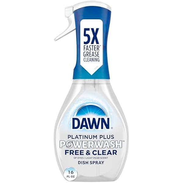 Dawn Powerwash Free & Clear Light Pear Dish Spray, Dish Soap Starter Kit, 16 Fl Oz