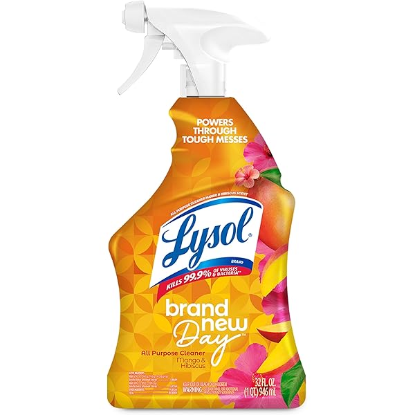 Lysol All Purpose Cleaner Spray, Multi-Purpose Disinfecting Spray, Kitchen & Bathroom Cleaner, Mango & Hibiscus Scent, 32 Fl Oz