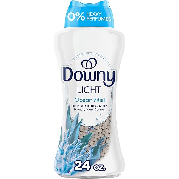 Downy Light Laundry Scent Booster Beads, Ocean Mist Scent, 24 OZ, In-wash fabric beads designed to be gentle with a light boost of scent, No Heavy Perfumes