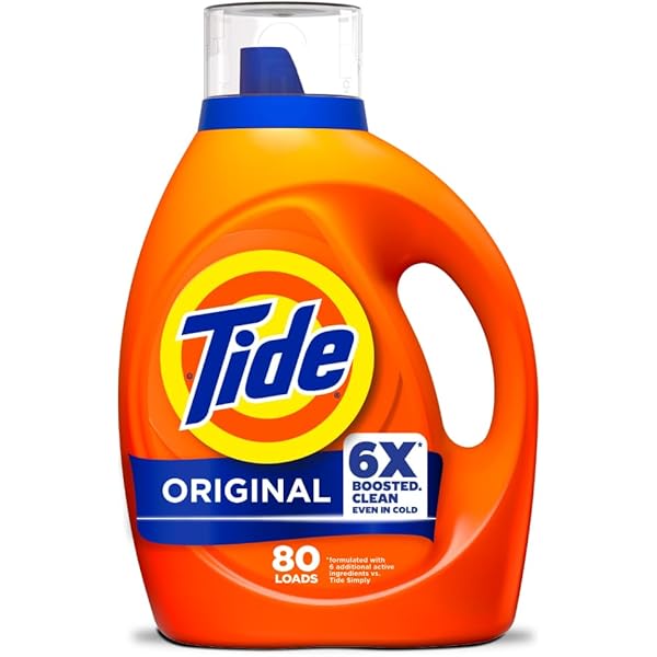 Tide Laundry Detergent Liquid, Original Scent, 80 Loads, 105 FL OZ, Works on 100% of Common Stains, Laundry Soap, Liquid Laundry Detergent