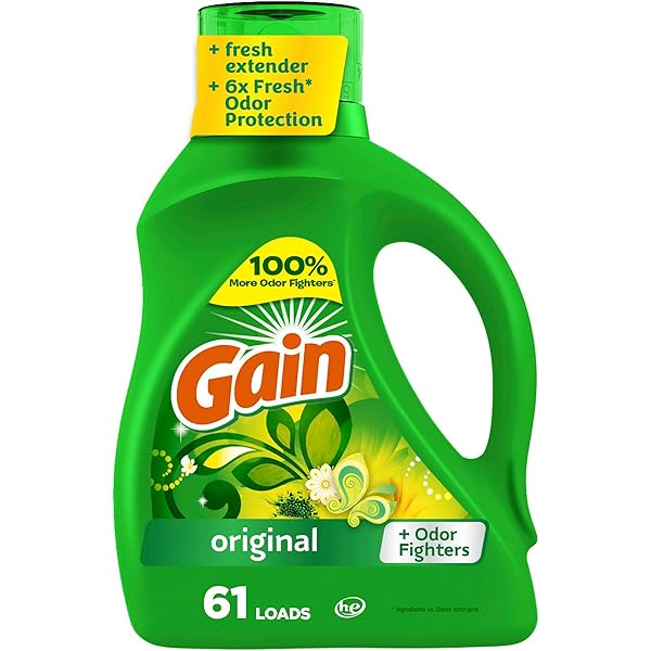 Gain + Aroma Boost Liquid Laundry Detergent, Original Scent, 61 Loads, 88 fl oz, HE Compatible
