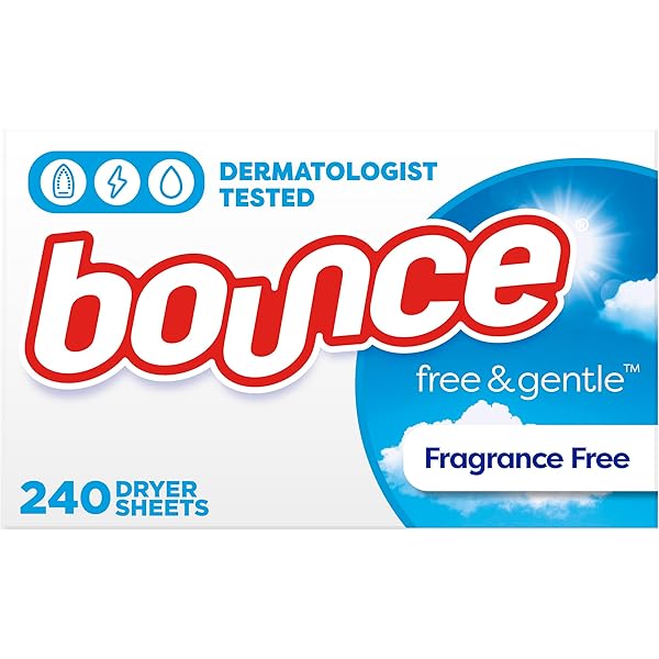 Bounce Free & Gentle Dryer Sheets, Unscented, 240 Count