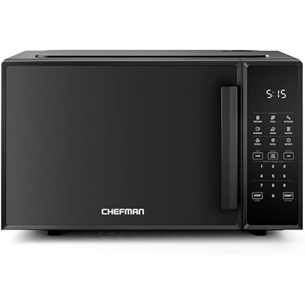 Chefman Countertop Microwave Oven 0.9 Cu. Ft., 900 Watts with 10 Power Levels, 6 Cooking Presets with One-Touch Express Cook, Eco Mode, Child Safety Lock, & Mute Button - Black