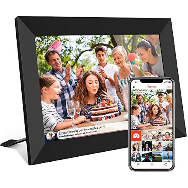 32GB FRAMEO 10.1 Inch Smart WiFi Digital Photo Frame 1280x800 IPS LCD Touch Screen, Auto-Rotate Portrait and Landscape, Built in 32GB Memory, Share Moments Instantly via Frameo App from Anywhere