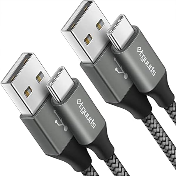 etguuds Long USB A to USB C Cable 10ft, 2-Pack Fast Charging Type C Charger Cord for iPhone 17 16 15 Pro Max Plus Air 16e, Samsung Galaxy S25 S24 S23 S22 S21 S20 S10 Note 20 A17 A16 A15 A26 A36 A56