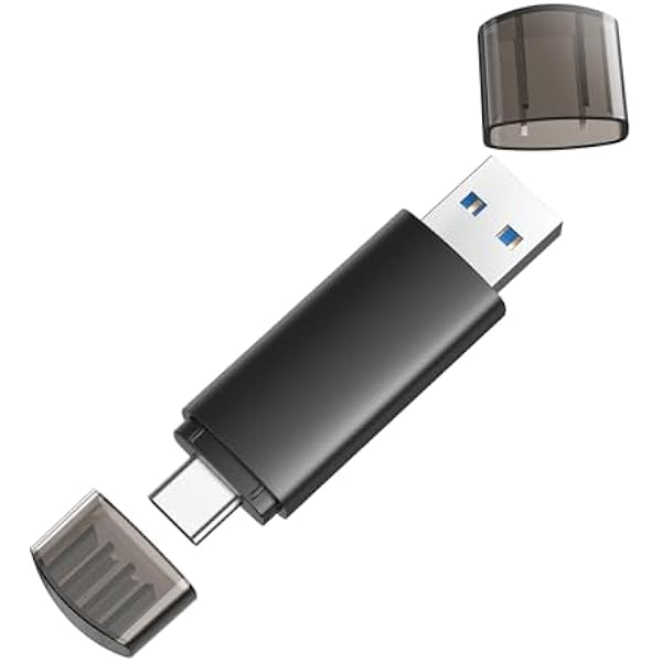 128GB USB C Flash Drive Dual USB 3.0 Flash Drive Type C + USB A Portable Type-C Flash Drive 2-in-1 USB-C Thumb Drive for Smartphone Tablet Computer Mac iPhone 15 Black