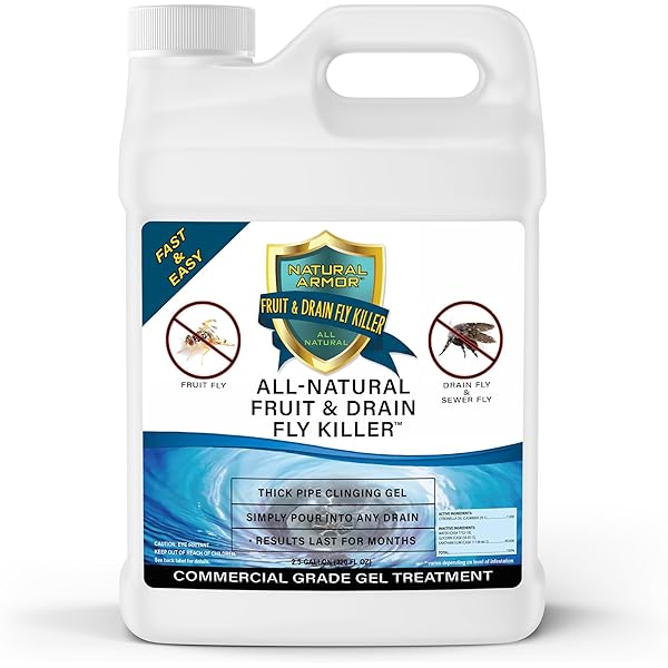 Fruit Fly & Drain Fly Killer - Simple Commercial Drain Gel Treatment – Eliminates Gross Fruit/Sewer Flies & Gnat Infestations from Any Drain. Fast & Easy - 1 Gallon (128 Ounces)