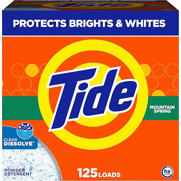 Tide Powder Laundry Detergent, Mountain Spring Scent, 125 Loads, 143 oz