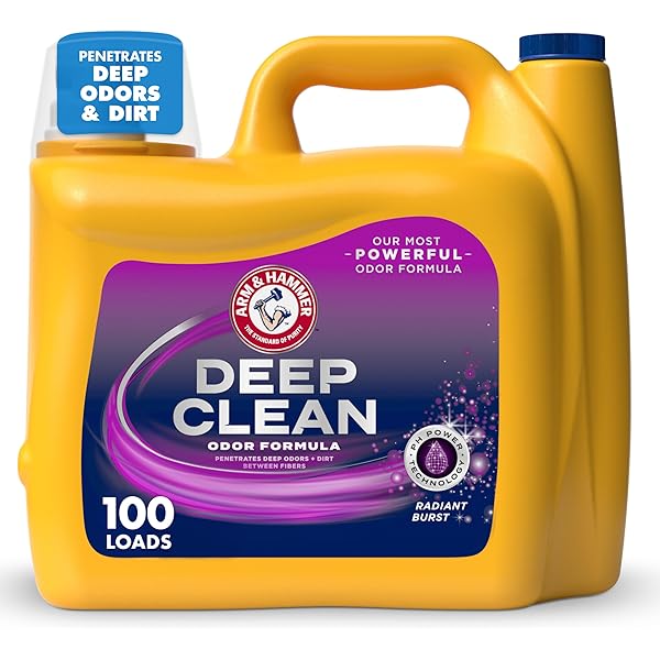 ARM & HAMMER™ Deep Clean Odor Formula Liquid Laundry Detergent, Laundry Odor Remover, Radiant Burst Scent, 150 Fl Oz, 100 Loads
