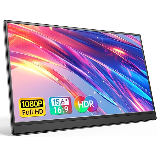 Portable Monitor 15.6 Inch 1080P USB-C HDMI Ultra-Slim Travel Monitor with Kickstand, for Laptop, PC, Mac Phone, PS, Xbox, Swich IPS Ultra-Thin Zero Frame Gaming