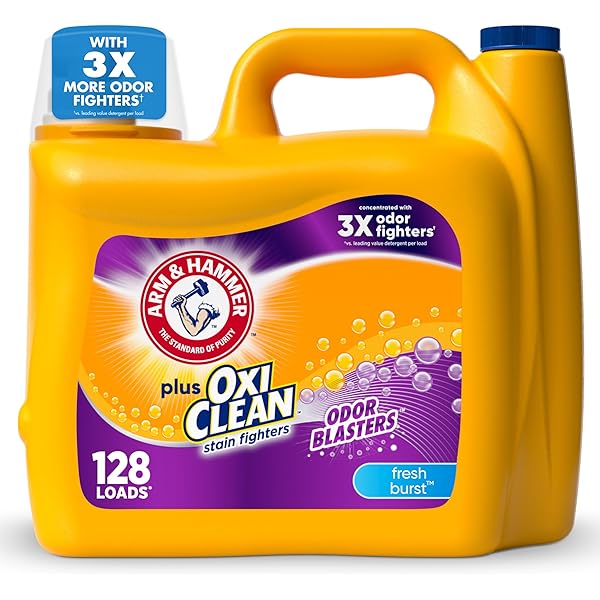 ARM & HAMMER Plus OxiClean Odor Blasters Fresh Burst, 128 Loads Liquid Laundry Detergent, 166.5 Fl oz