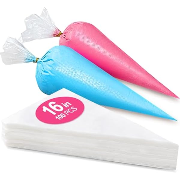16 Inch Piping Bags Disposable, 100Pcs Large Pastry Bags, Frosting Bags, Cake Decorating Bags, Decorating Bags Large Piping Bags, Decorating Bags