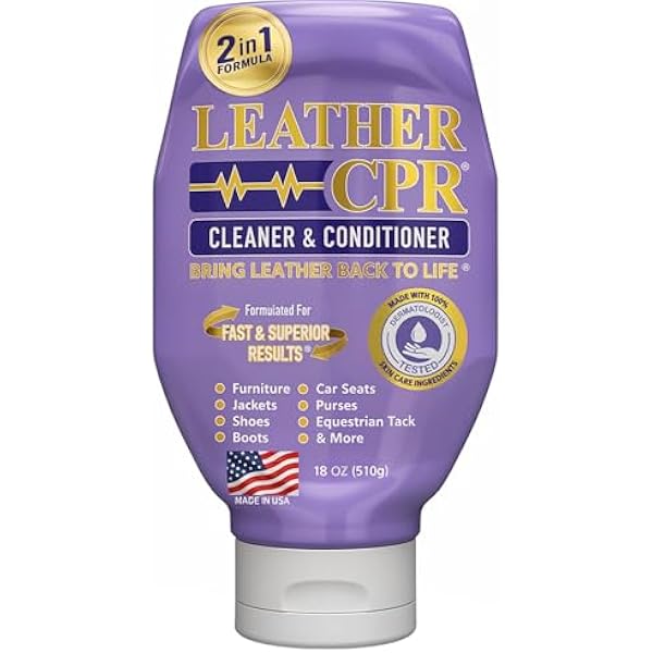 Leather CPR Cleaner & Conditioner 18oz - Cleans, Conditions, Restores & Protects Leather Furniture, Handbags, Car Seats, Interior, Jackets, Boots, Purses, Shoes, Couch, Saddles, Tack & More